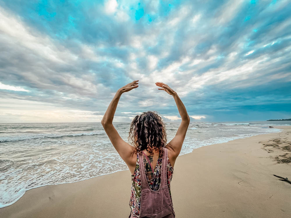 Calligraphy Health at the beach